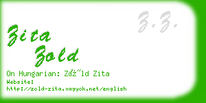 zita zold business card